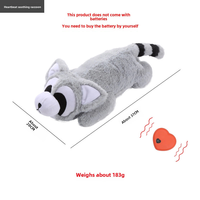 Pet Soothing Plush Animal Dog Toy Simulated Heartbeat Anxiety Soothing Companion Sleep Aid Pet Toy