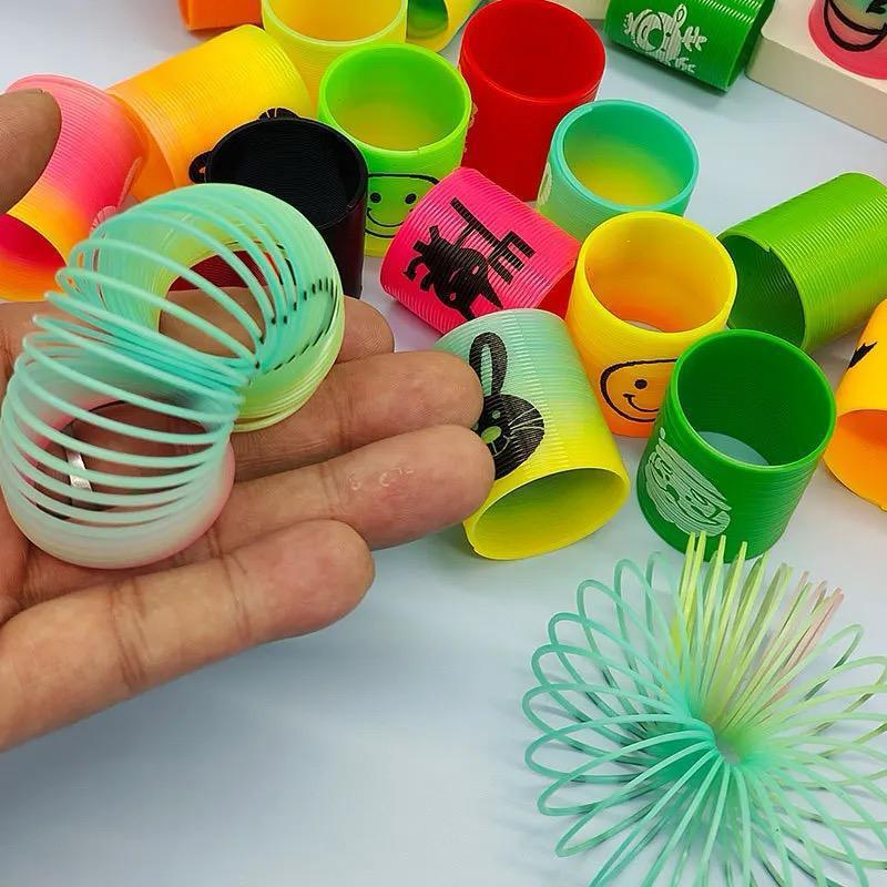 Mini Smiling Face Rainbow Circle Spring Toy