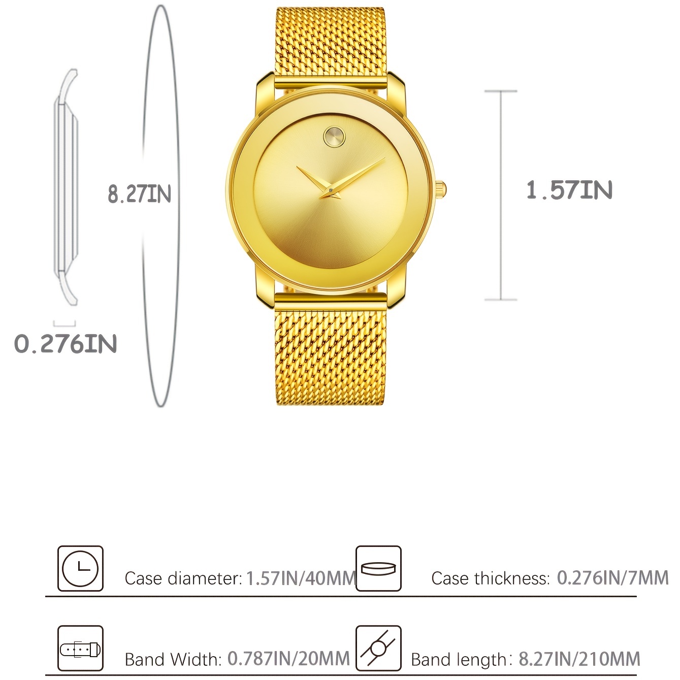 1pc Fashion Simple Watch Original Stianless Steel Bracelet Wristwatch Casual Golden Round Waterproof AAA Women Men Clock Dropshipping