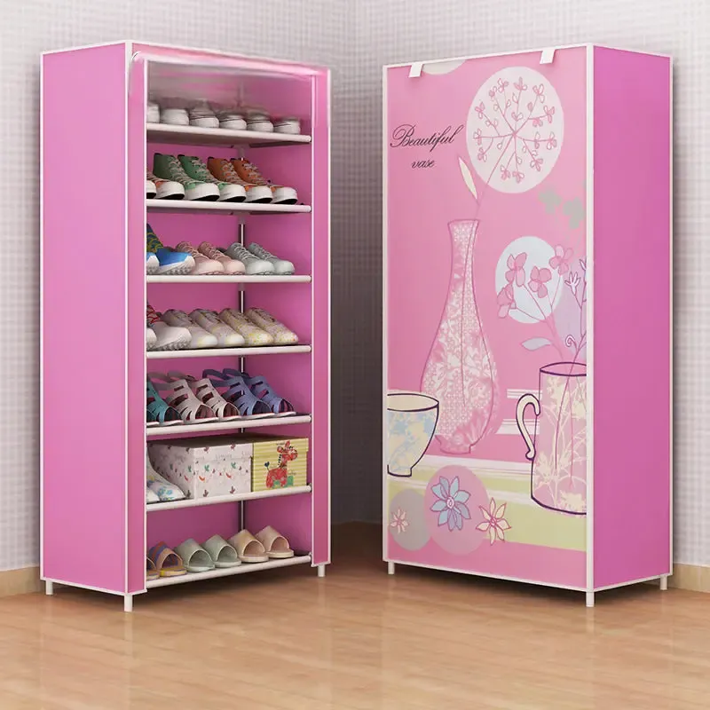 8 Layer Zipper Shoe Rack. Fabric Shoe Cabinet with Zipper