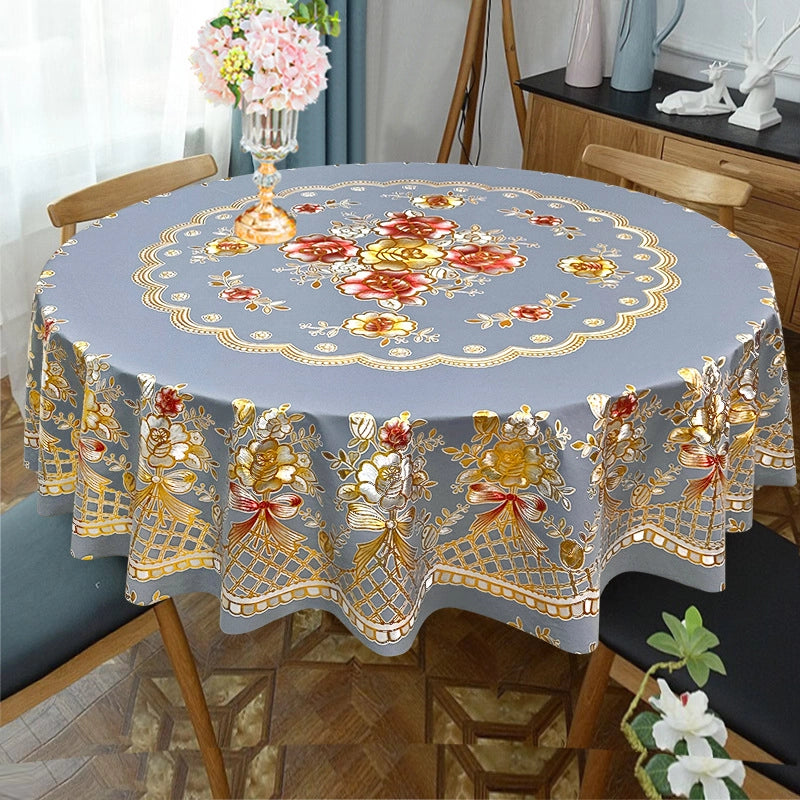 Elegant Classic Style Geometric Flower PVC Tablecloths Artificial Decorations