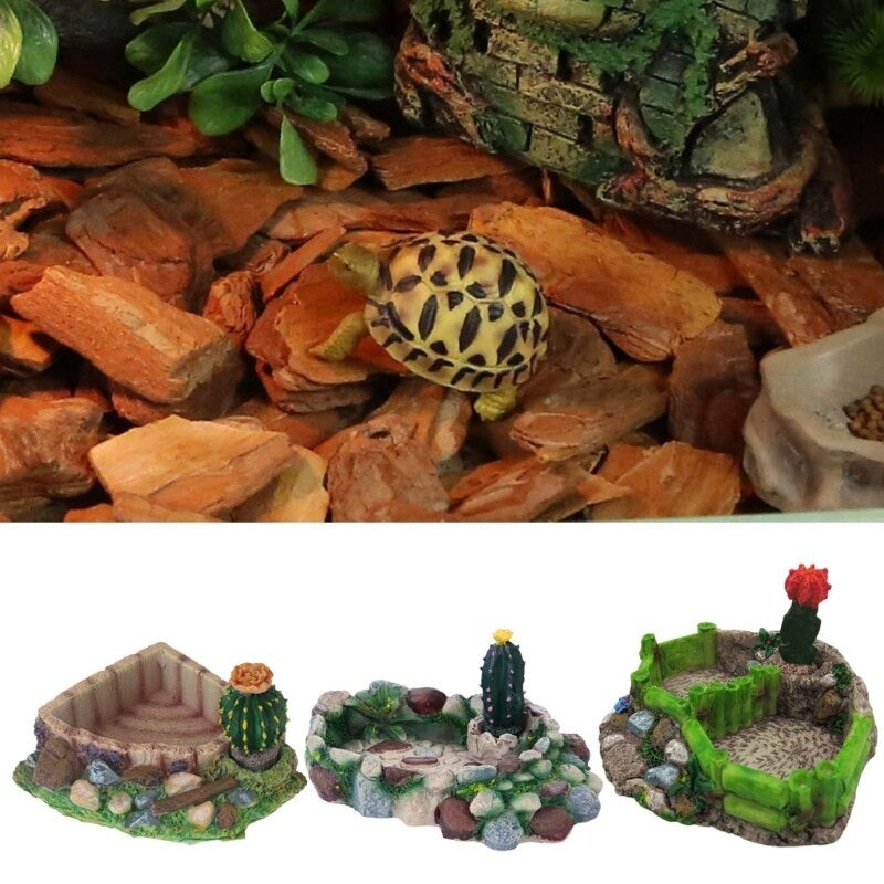 Reptile Food Bowl Ornament For Aquarium