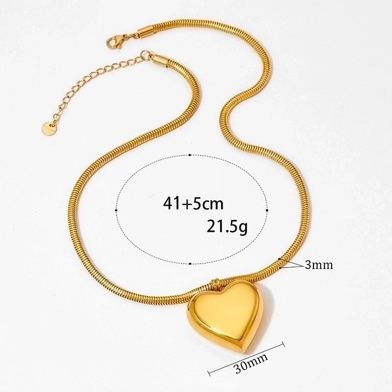 304 Stainless Steel 16K Gold Plated White Gold Plated Gold Plated Casual Minimalist Plating Heart Shape Pendant Necklace