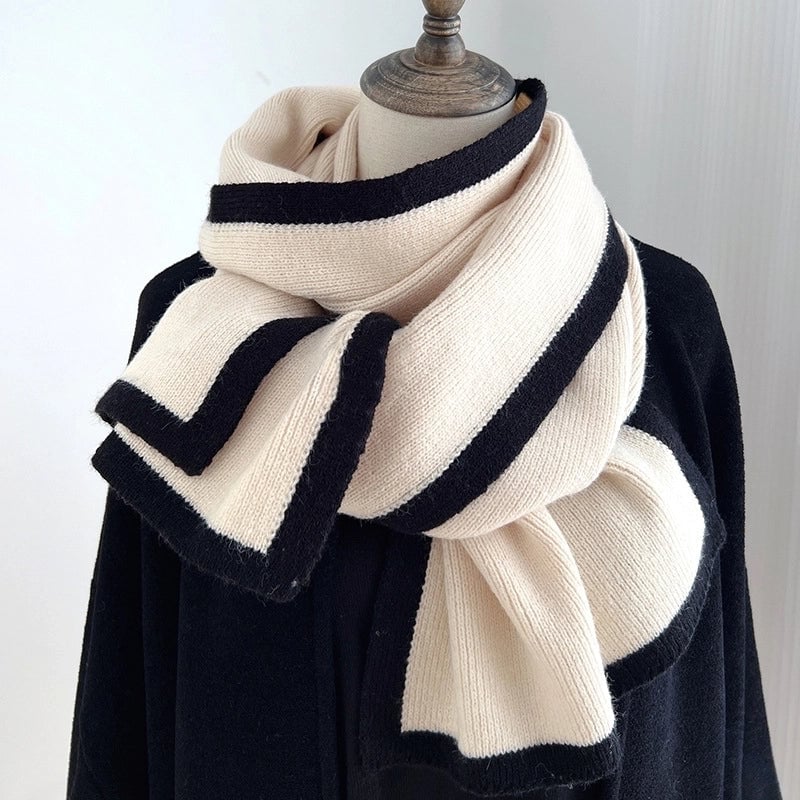 Unisex Minimalist Color Block Polyester Scarf