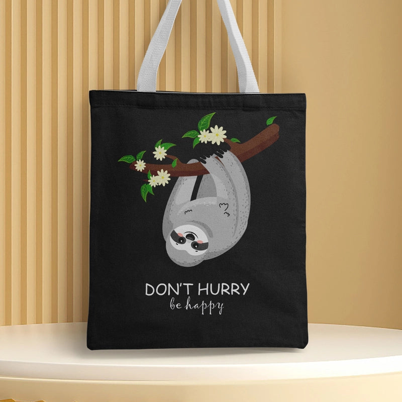 Women's Medium Canvas Animal Basic Classic Style Square Open Canvas Bag