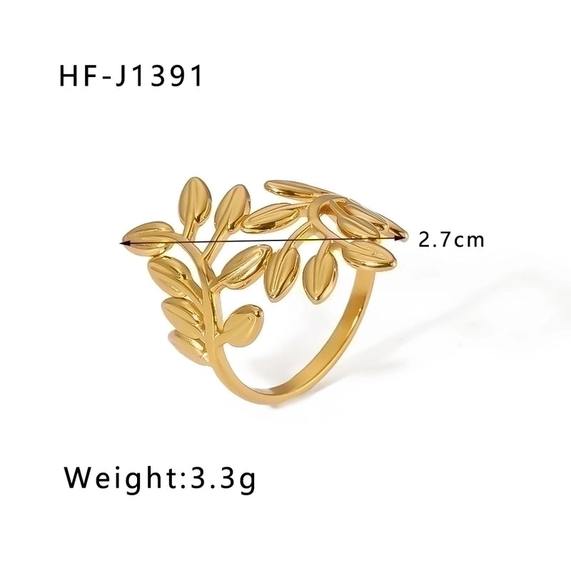 Stainless Steel 18K Gold Plated Modern Style Plating Geometric Open Rings