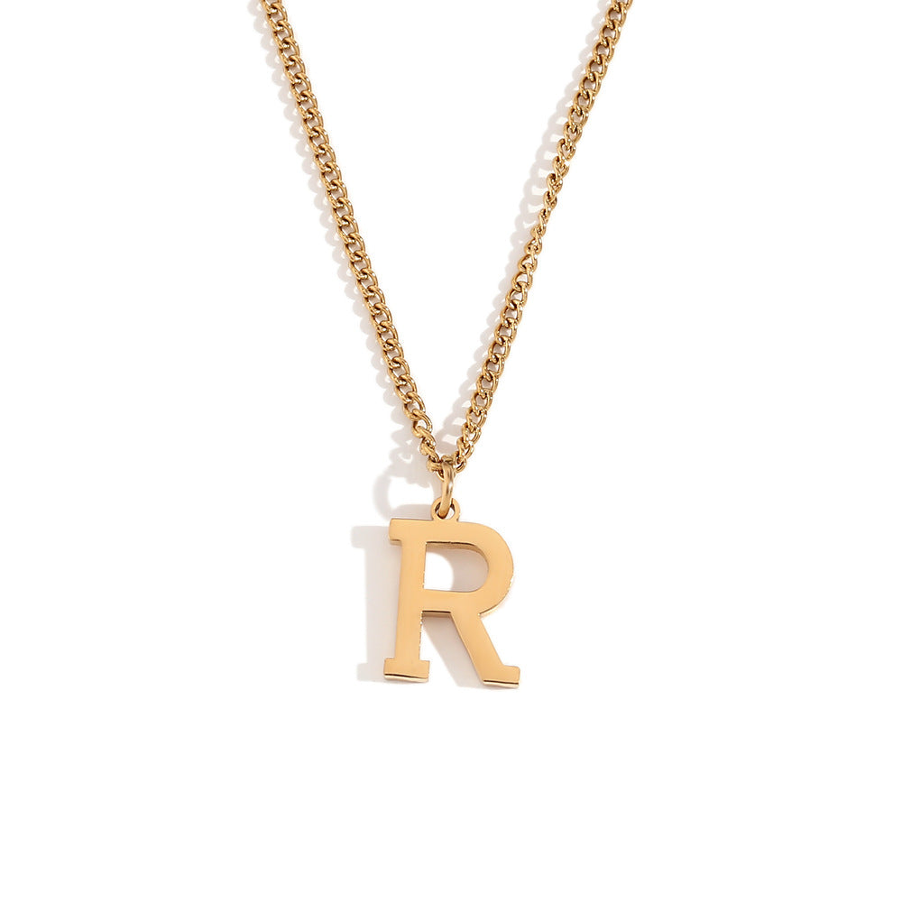 Fashion Letter Number Geometric Text Stainless Steel 18K Gold Plated Necklaces