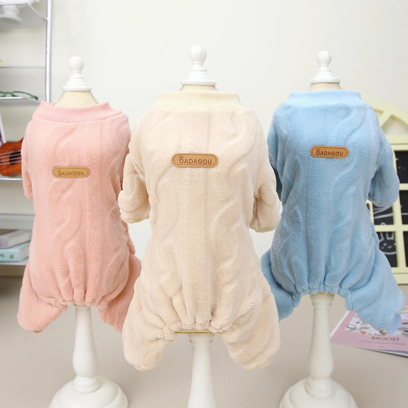 Pet Four Leg Velvet Cat Dog Clothes Autumn And Winter New Four Leg Velvet Pet 22 Twist Four Leg Velvet