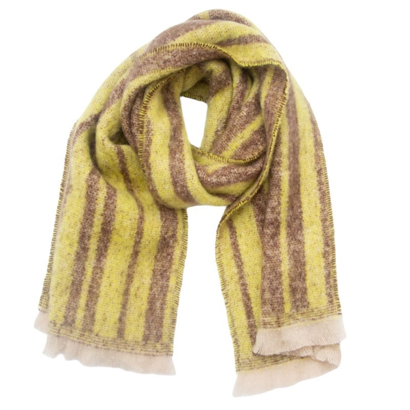 Women's Casual Minimalist Stripe Polyester Scarf