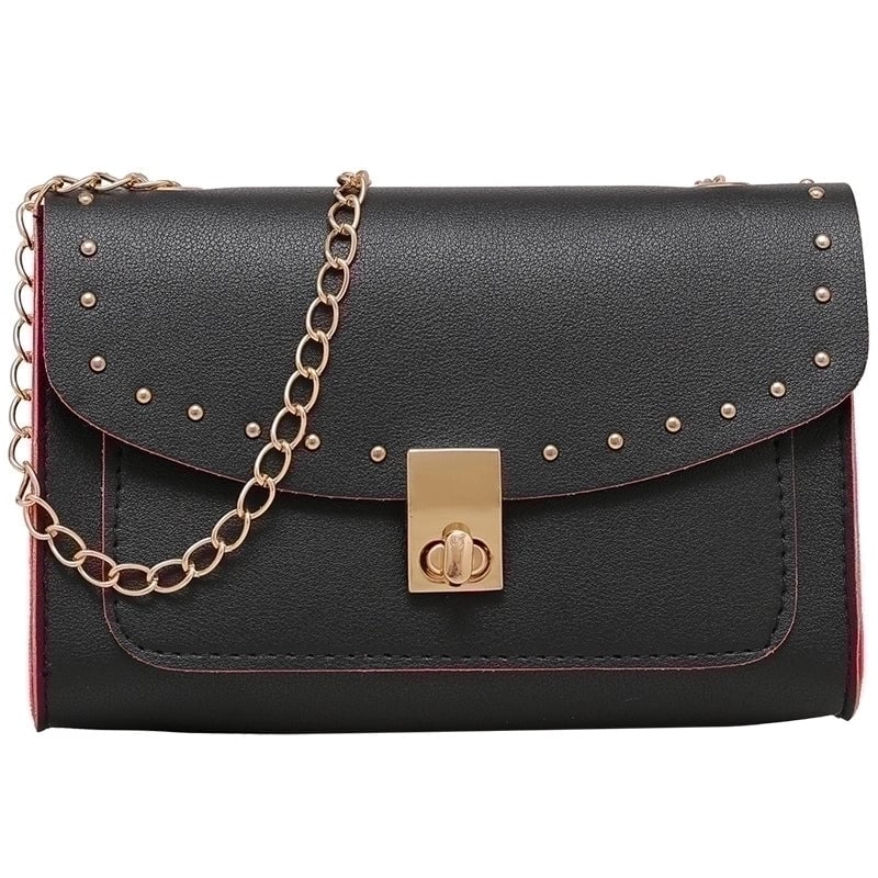 Women's Small Pu Leather Solid Color Fashion Square Flip Cover Crossbody Bag