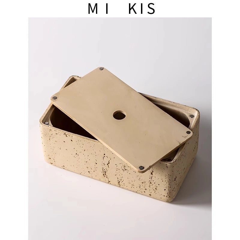 Casual Elegant Luxurious Solid Color Resin Tissue Box