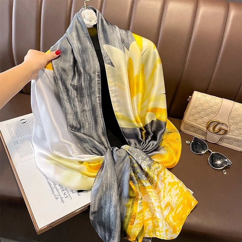 Thin Section Imitation Silk Shawl