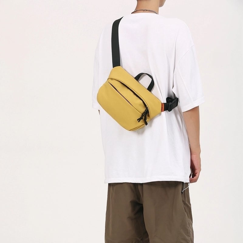 Unisex Vacation Streetwear Sports Solid Color Nylon Waist Bags