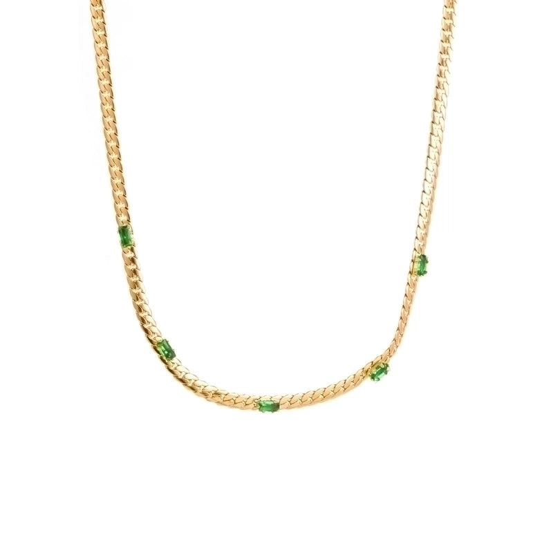 Fashion Heart Shape Rectangle 304 Stainless Steel Hollow Out Inlay Stainless Steel Necklaces