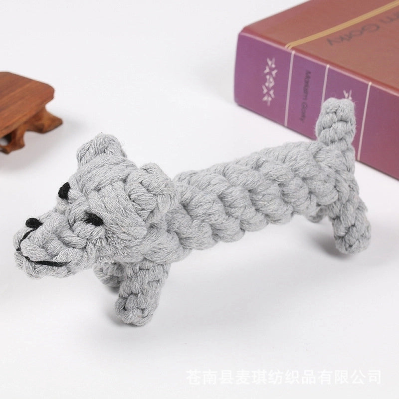 Cute Woven Animal Cotton Rope Molar Cat And Dog Toys