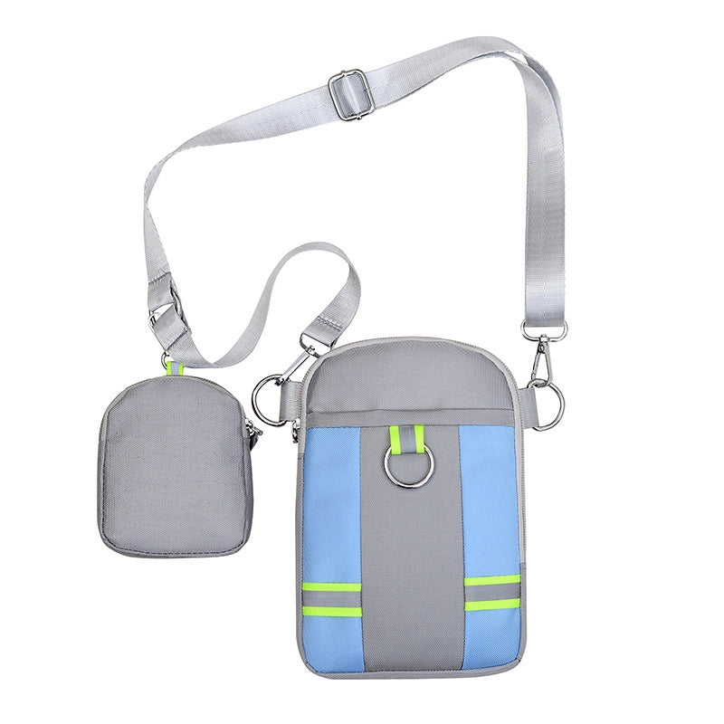 Women's Nylon Splicing Classic Style Square Zipper Phone Wallets