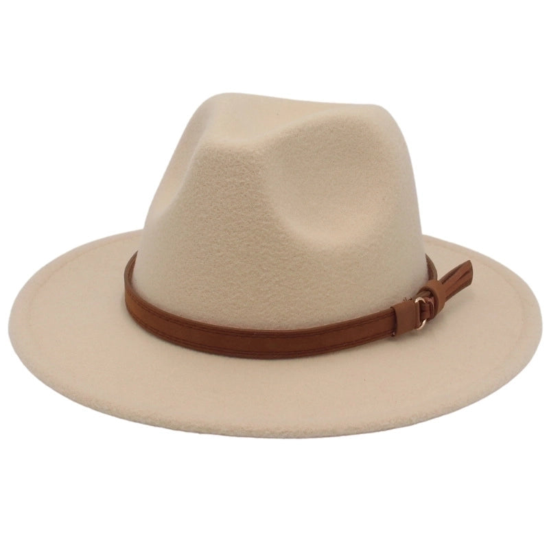 Unisex Fashion Solid Color Big Eaves Cloche Hat