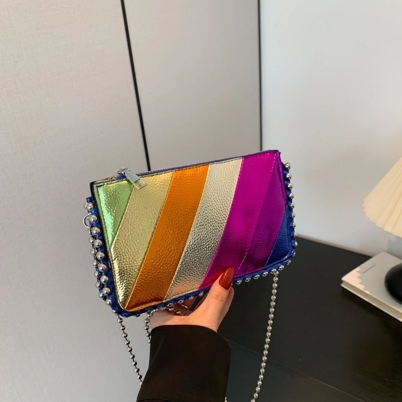 Women's Medium Pu Leather Color Block Basic Vintage Style Flip Cover Crossbody Bag