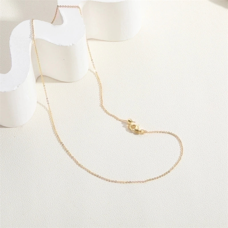 Minimalist Classic Style Solid Color Copper 18k Gold Plated 24k Gold Plated White Gold Plated Necklace In Bulk