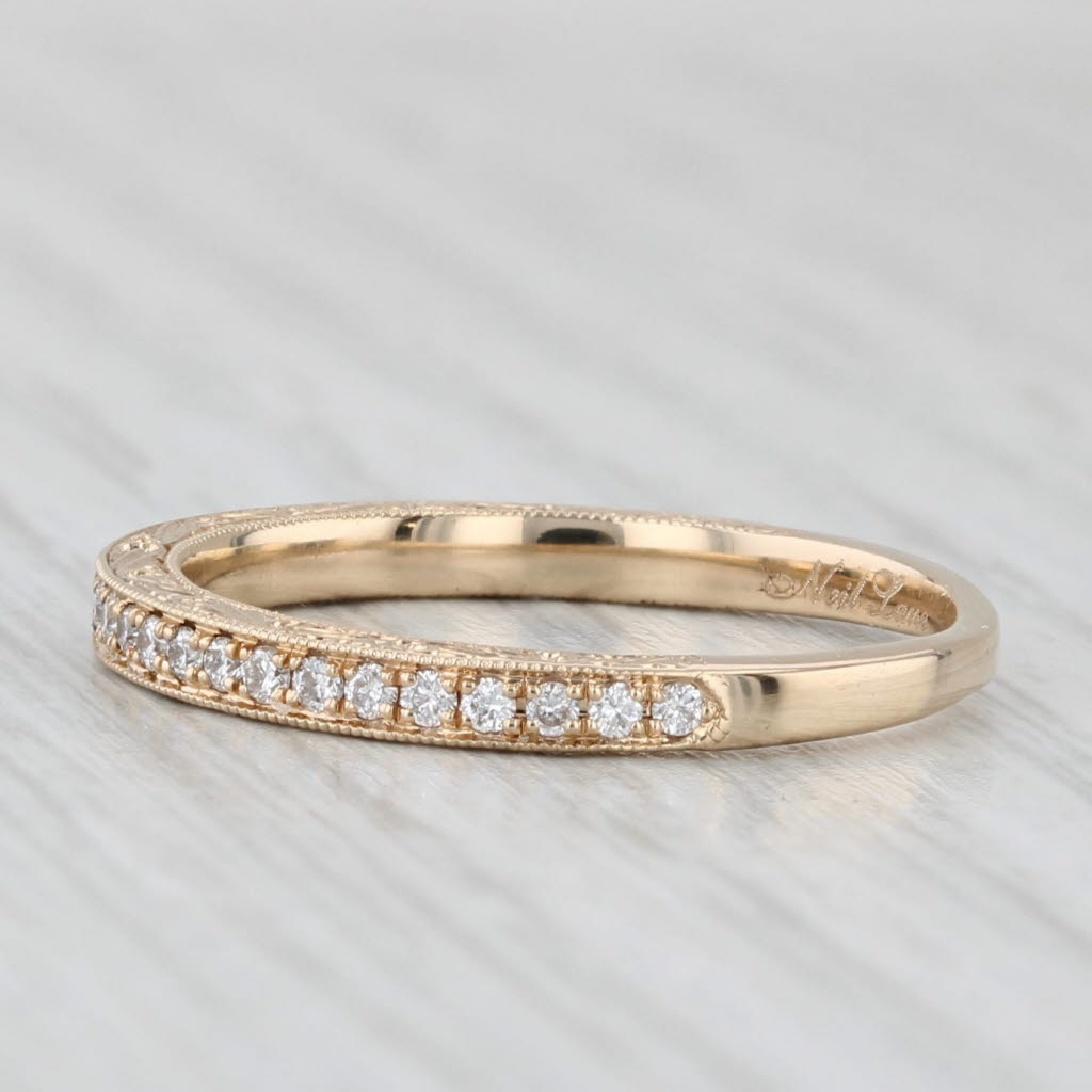 Neil Lane 0.55ctw Diamond Wedding Band 14k Gold Ring Ornate Pattern w/ Box