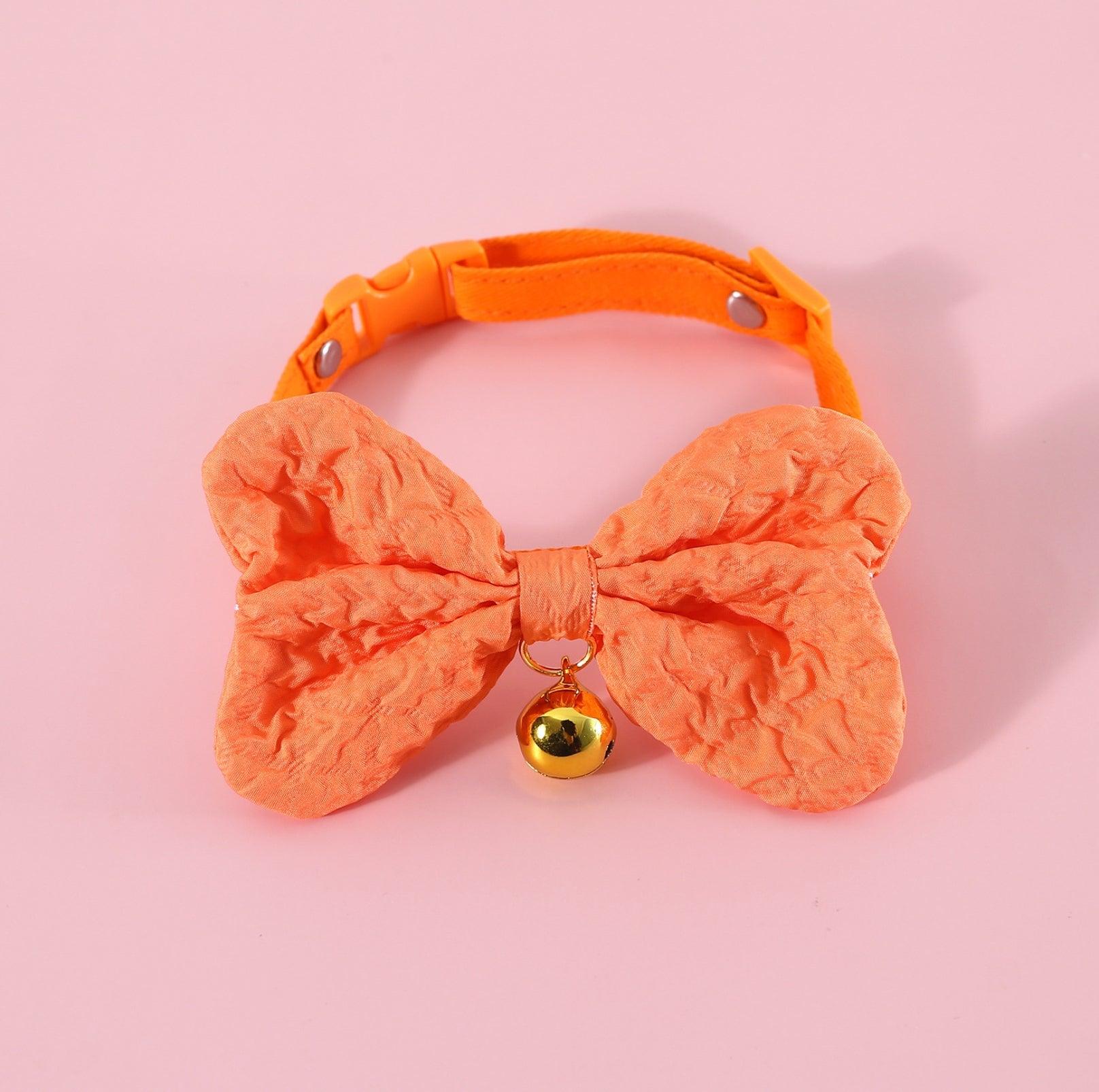 Candy-Colored Denim Bowtie Adjustable Pet Collar