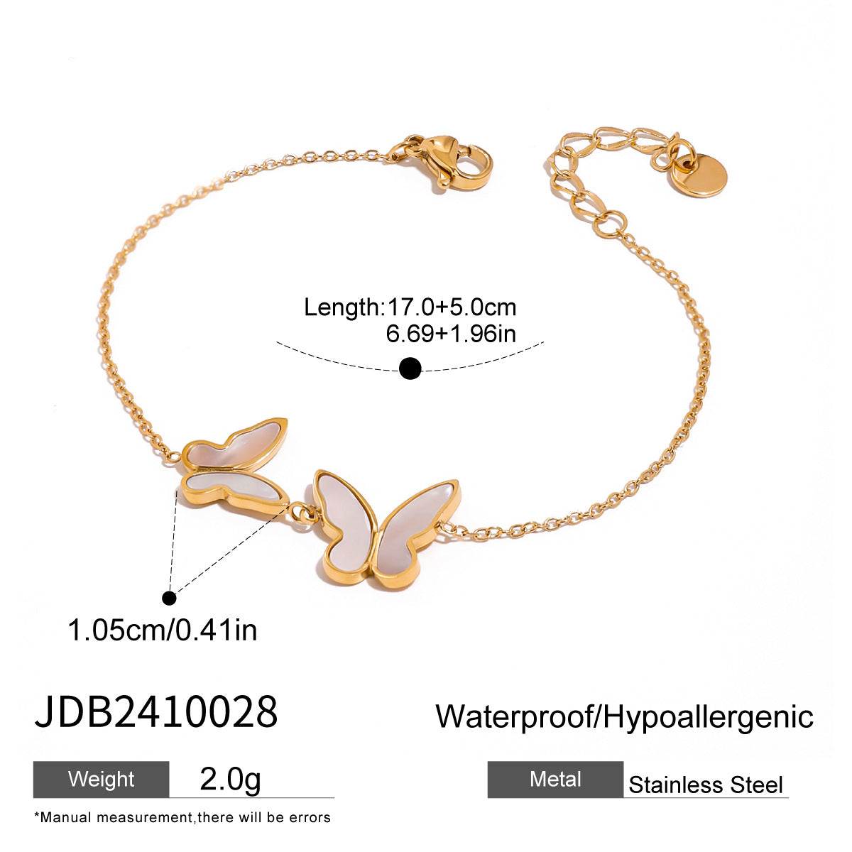 Stainless Steel Shell Butterfly Bracelet Bracelet Female Titanium Steel Bracelet