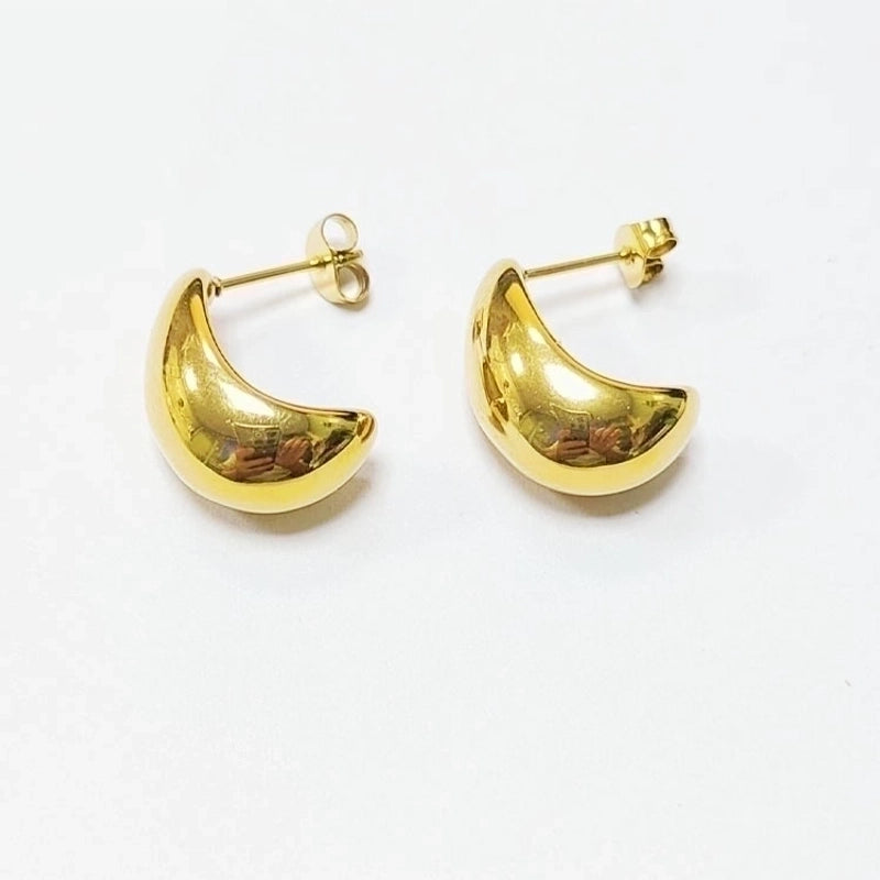 1 Pair Minimalist C Shape Plating Titanium Steel Ear Studs