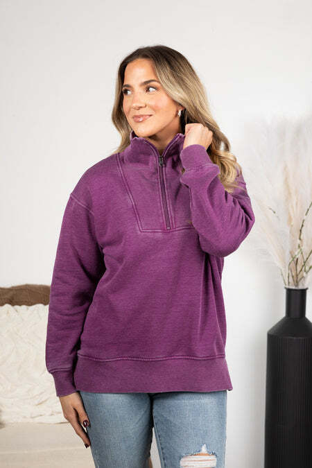 FINAL SALE⚡6 Packs for $24.95⚡ - Cozy Campfire 1/4 Zip Pigment Dyed Pullover (Multiple Colors)