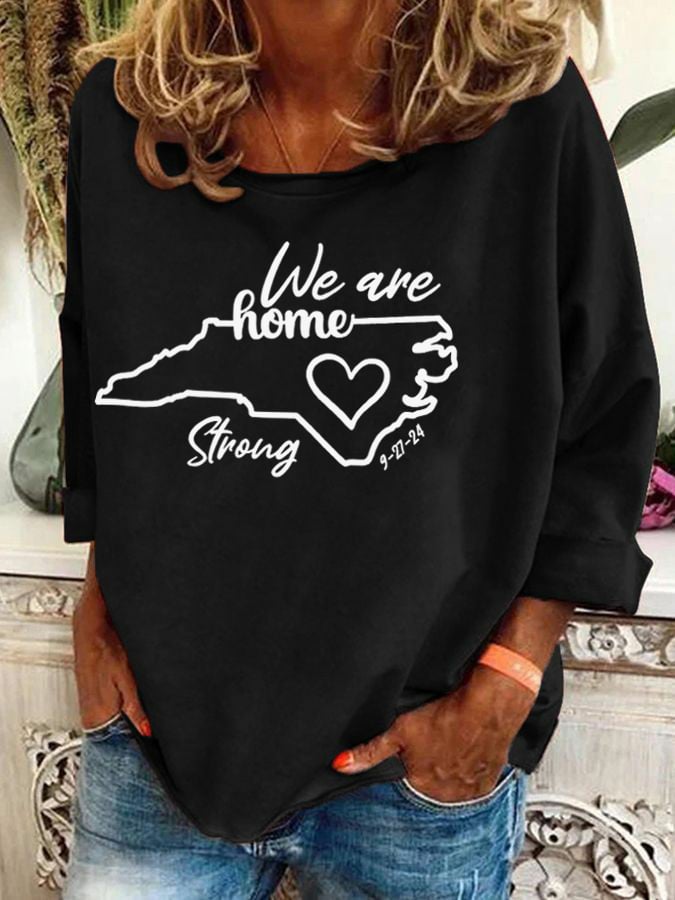 Women's North Carolina We Are Strong Printed Casual Sweatshirt