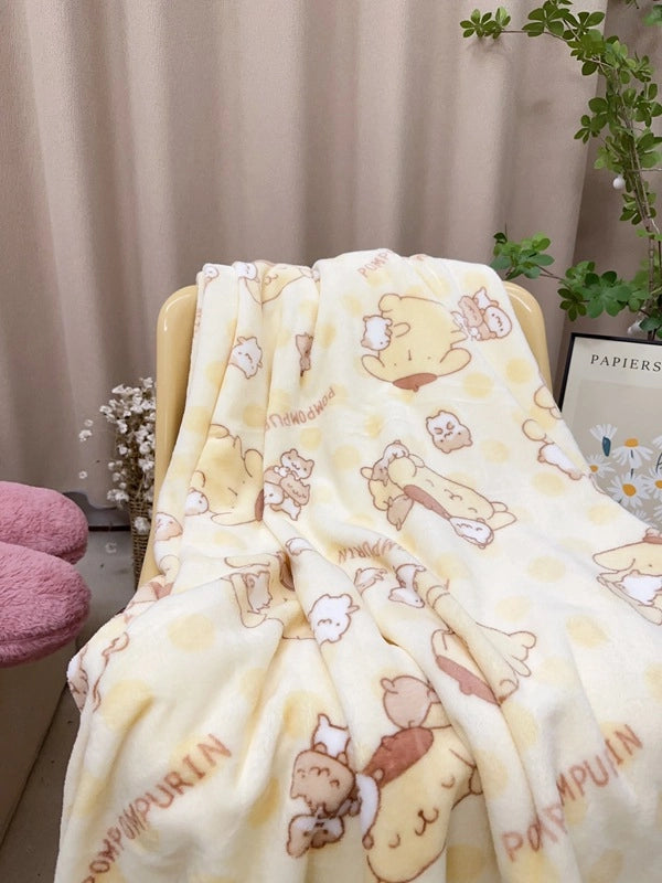 In Stock | Style Autumn And Winter Thickened Cartoon Crayon Small New  Casual Plush Blanket Dormitory Bed Sheet