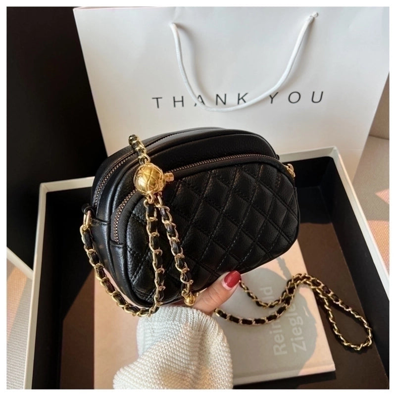 Women's Medium Pu Leather Solid Color Streetwear Oval Zipper Cloud Shape Bag