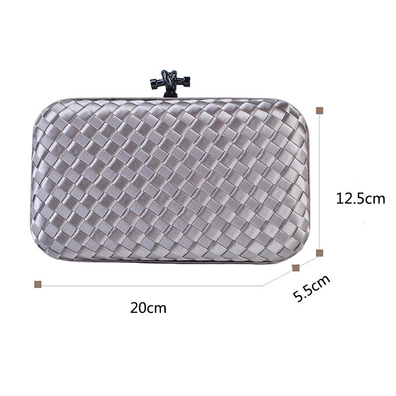 Red Rose Red Green Polyester Solid Color Lingge Square Clutches
