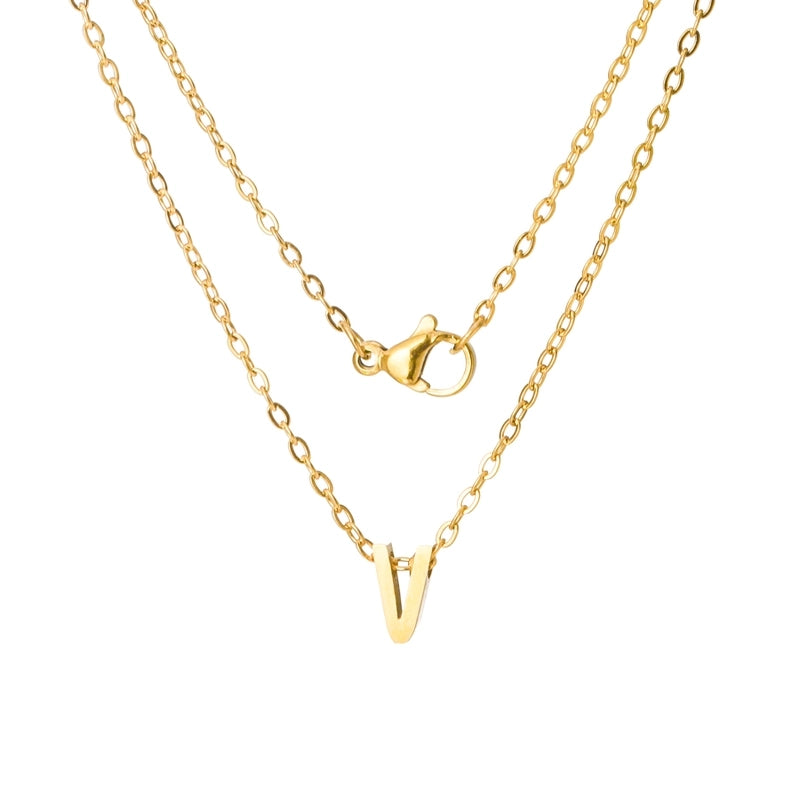Titanium Steel Minimalist Plating Letter None Necklace