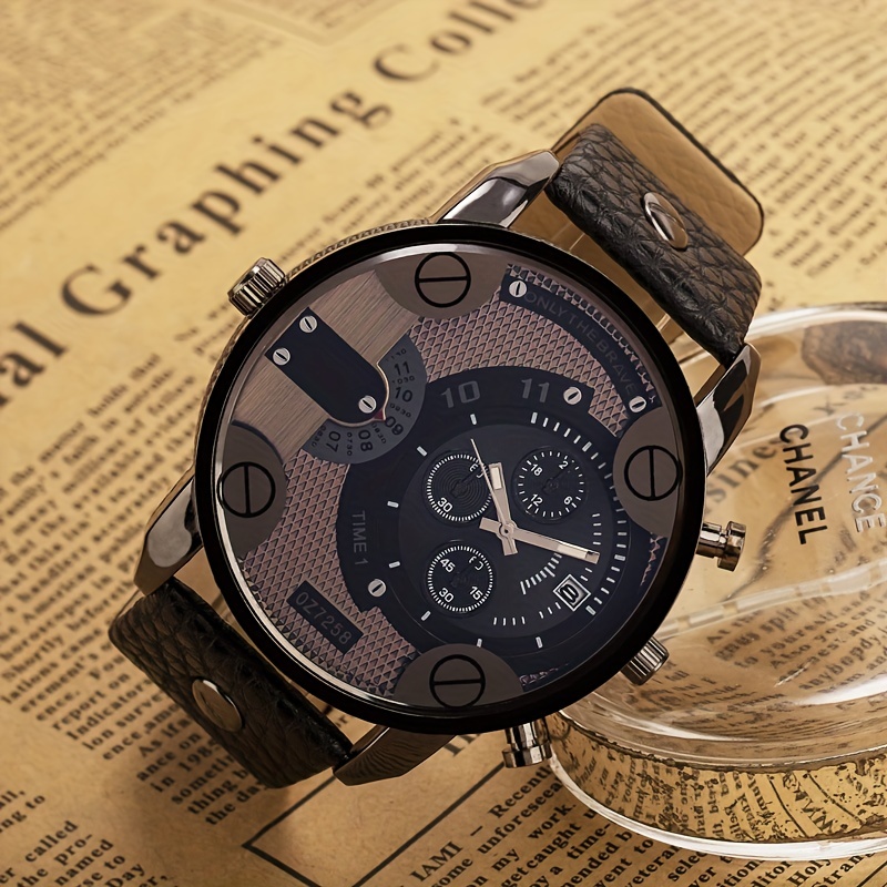 High-end Men's Watch New Fashion Simple Retro Domineering Street Style Large Dial Quartz Watch