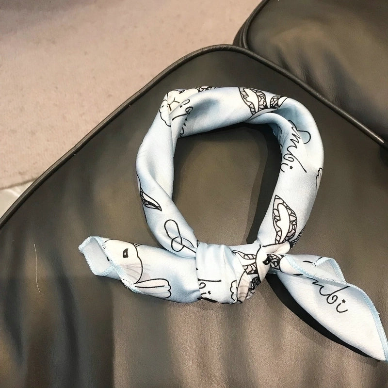 Women's Minimalist Color Block Polyester Silk Scarf
