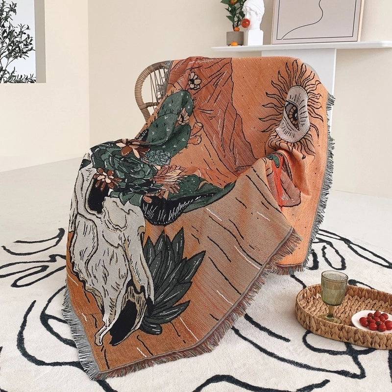 Fashion Flower Butterfly Cotton Blanket
