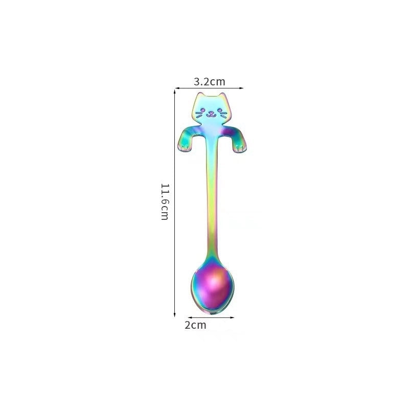 2 Pieces Cute Cartoon Stainless Steel Spoon 1 Piece