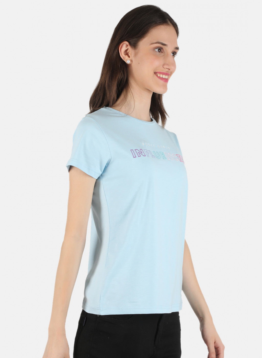 Women Blue Embroidered Top