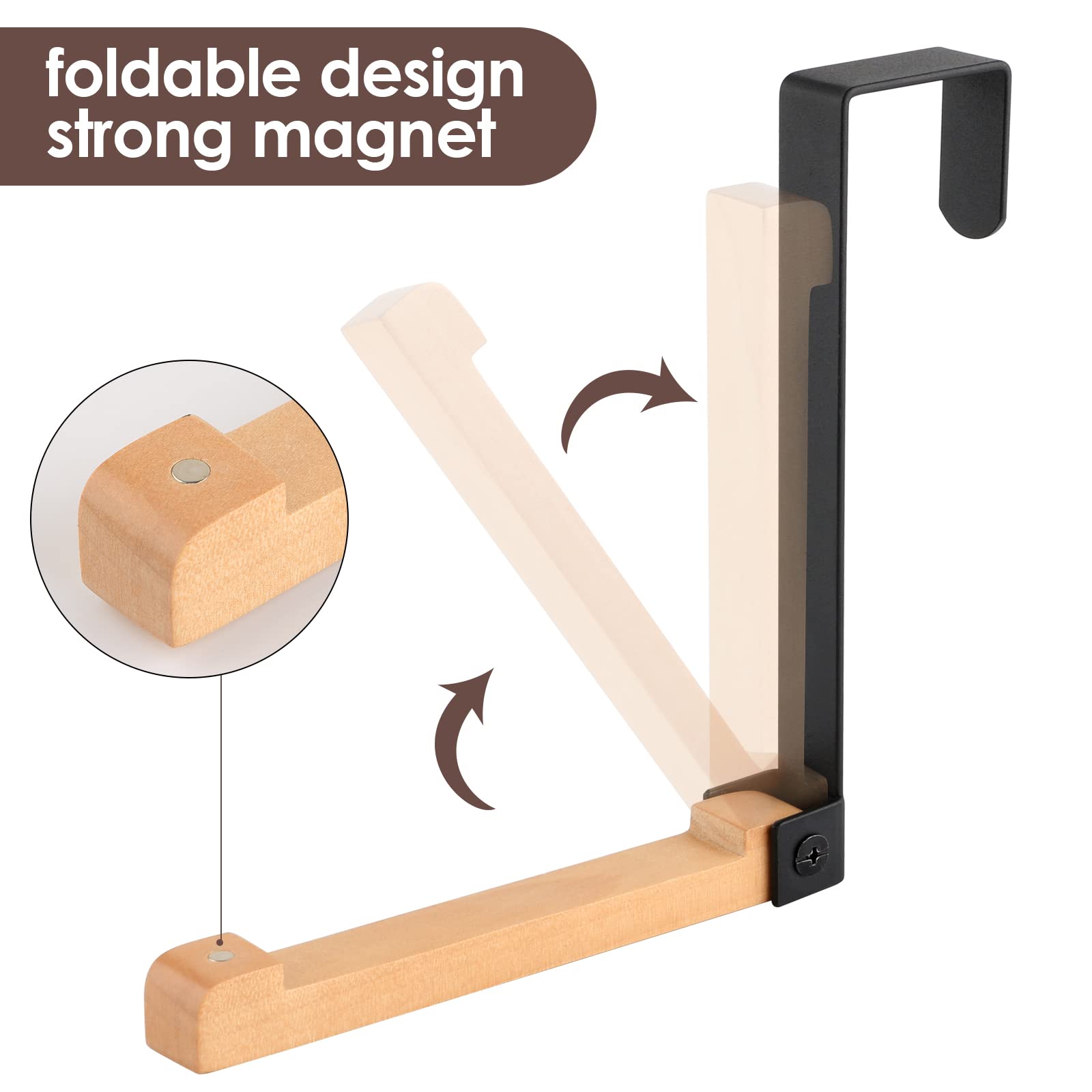 2023 NEW YEAR SALE - Foldable Wood Over The Door Hooks