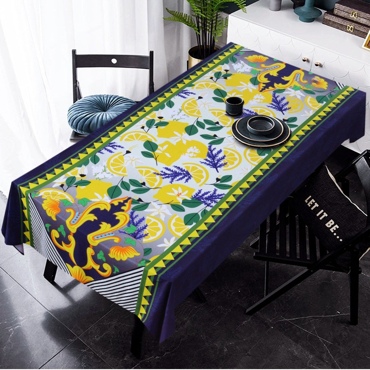 6 & 8 Seater Digital Printed Table Cover(4599)- TB42