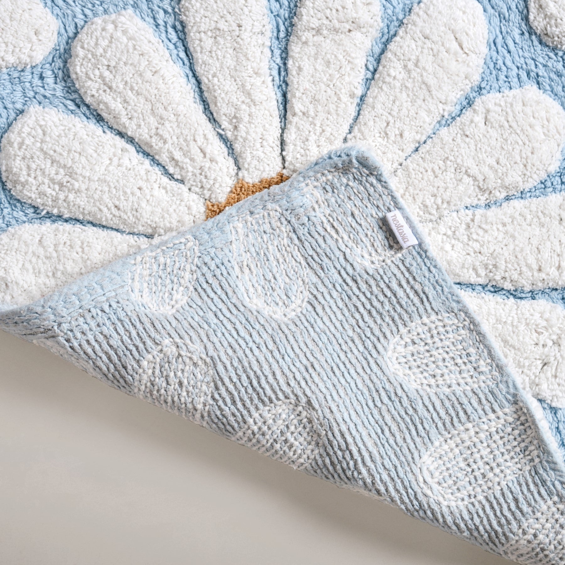 Supersoft Cotton Roseate Anti Slip Floor Mat Blue 85x52cm