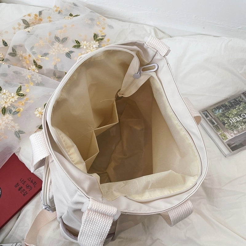 Women's Canvas Geometric Solid Color Cute Preppy Style Zipper Shoulder Bag Canvas Bag Crossbody Bag