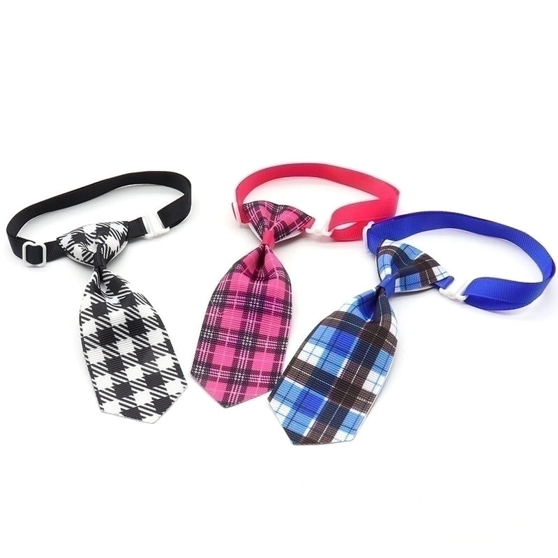 Fashion Pet Dog Cat Tie Collar Accessories Plaid Striped Pet Bow Tie