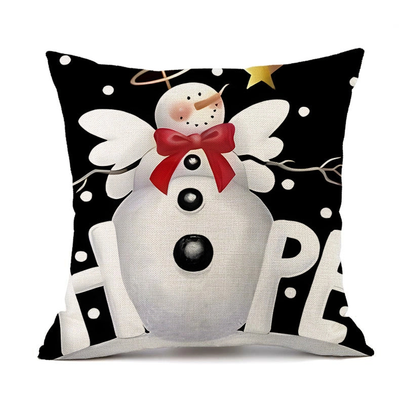 Christmas Casual Classical Vacation Santa Claus Linen Pillow Cases Couch & Sofa Decor