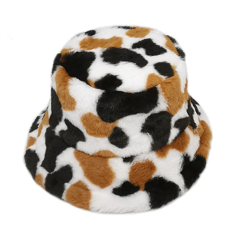 Women's Retro Color Block Big Eaves Bucket Hat