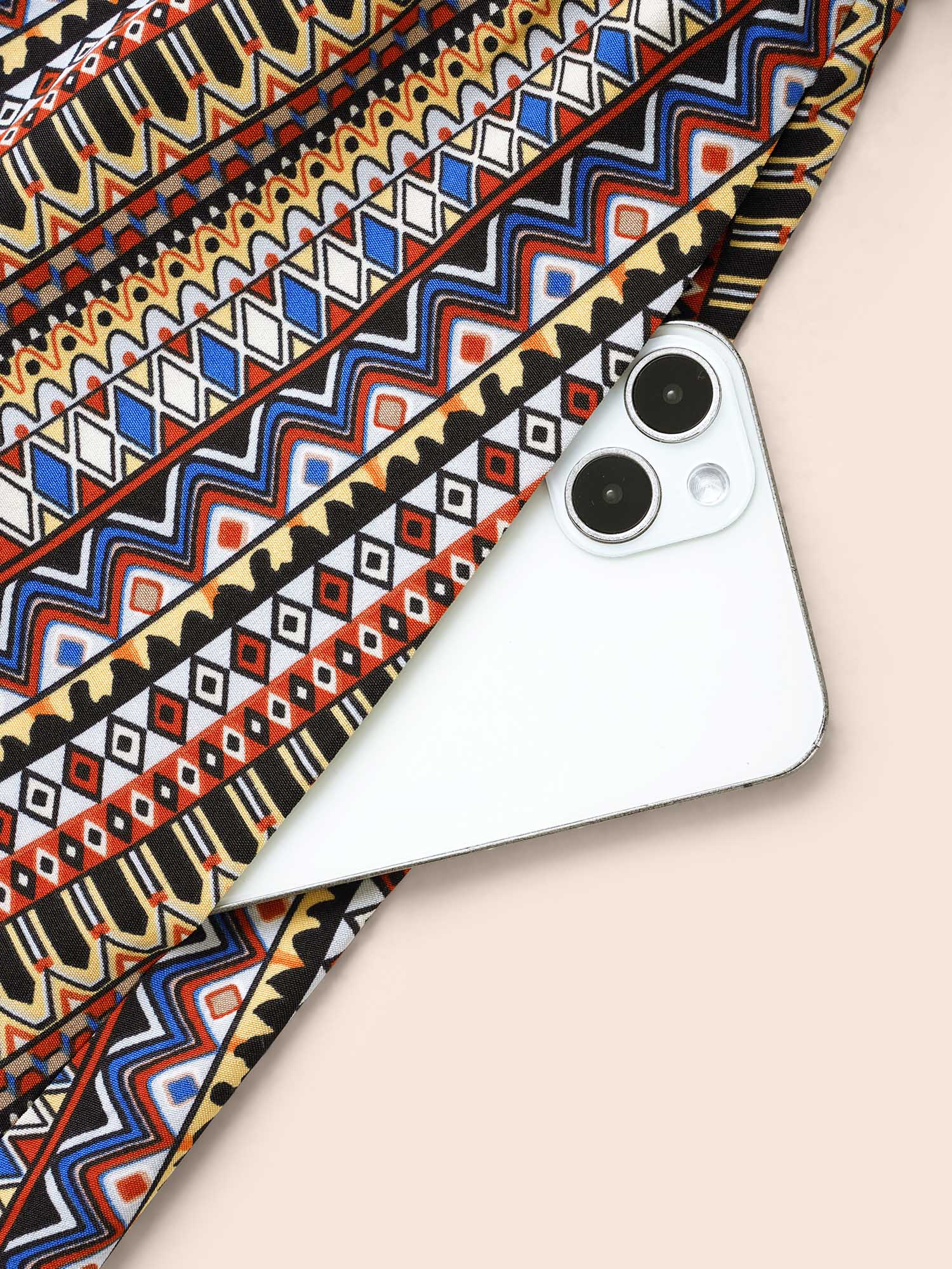 Bandana Striped Shirred Split Hem Dress