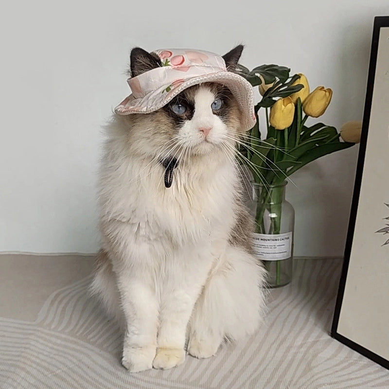 High-grade Quality Pet Fisherman Hat Cat Dog Hat Out Sun Hat Summer Cat Head Cover Sunscreen Sun Hat