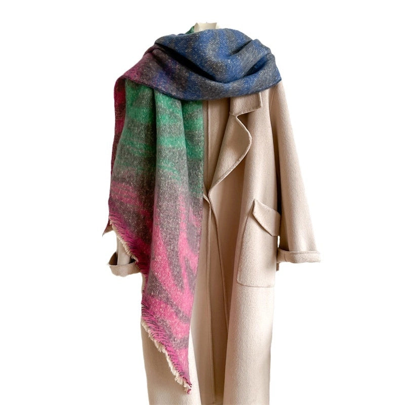 Women's Elegant Basic Minimalist Waves Polyester Scarf