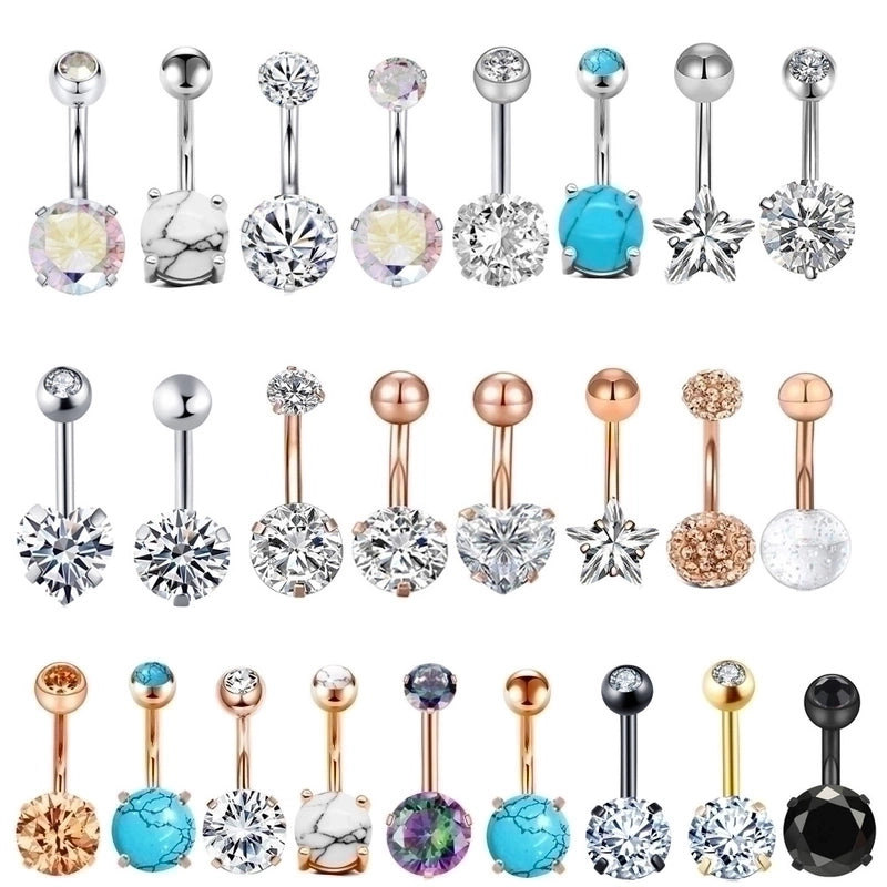 Minimalist Geometric Stainless Steel Plating Belly Ring 1 Piece