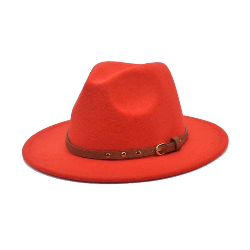 Autumn And Winter New Woolen Jazz Hat Women's Outdoor Travel Fedora Hat Men's Hat Top Hat
